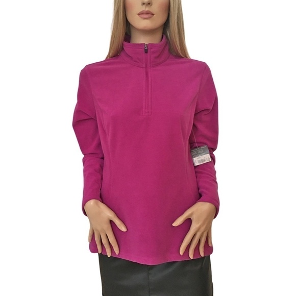 Eddie Bauer Quest ΒΌ Zip Pullover Top Jacket Super Soft Plush Fleece Magneta - Picture 5 of 16